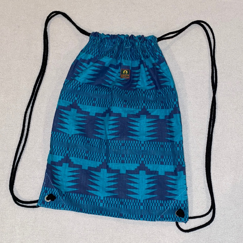 Livity Outernational women’s blue string backpack